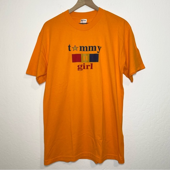 Murina Tommy Girl Men’s L Orange Vintage Short Sleeve T Shirt - Picture 1 of 7